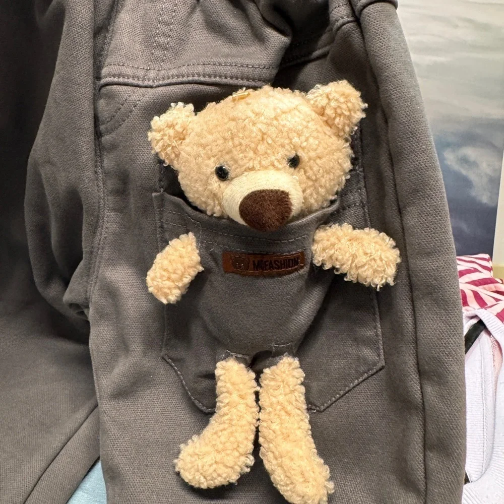TODDLER TEDDY BEAR PANTS IN GRAY 2T. NWOT